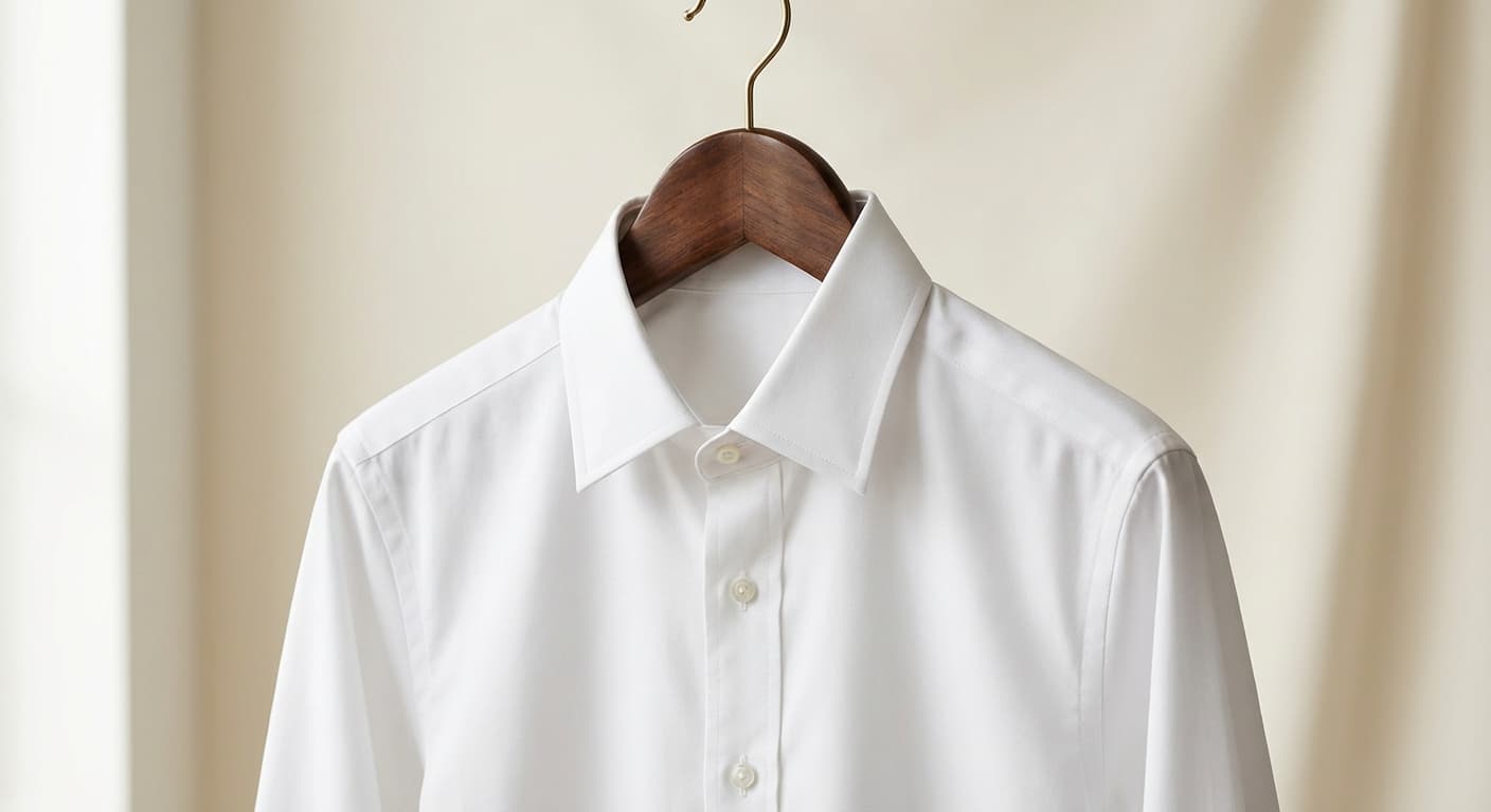 Professionally cleaned white dress shirt