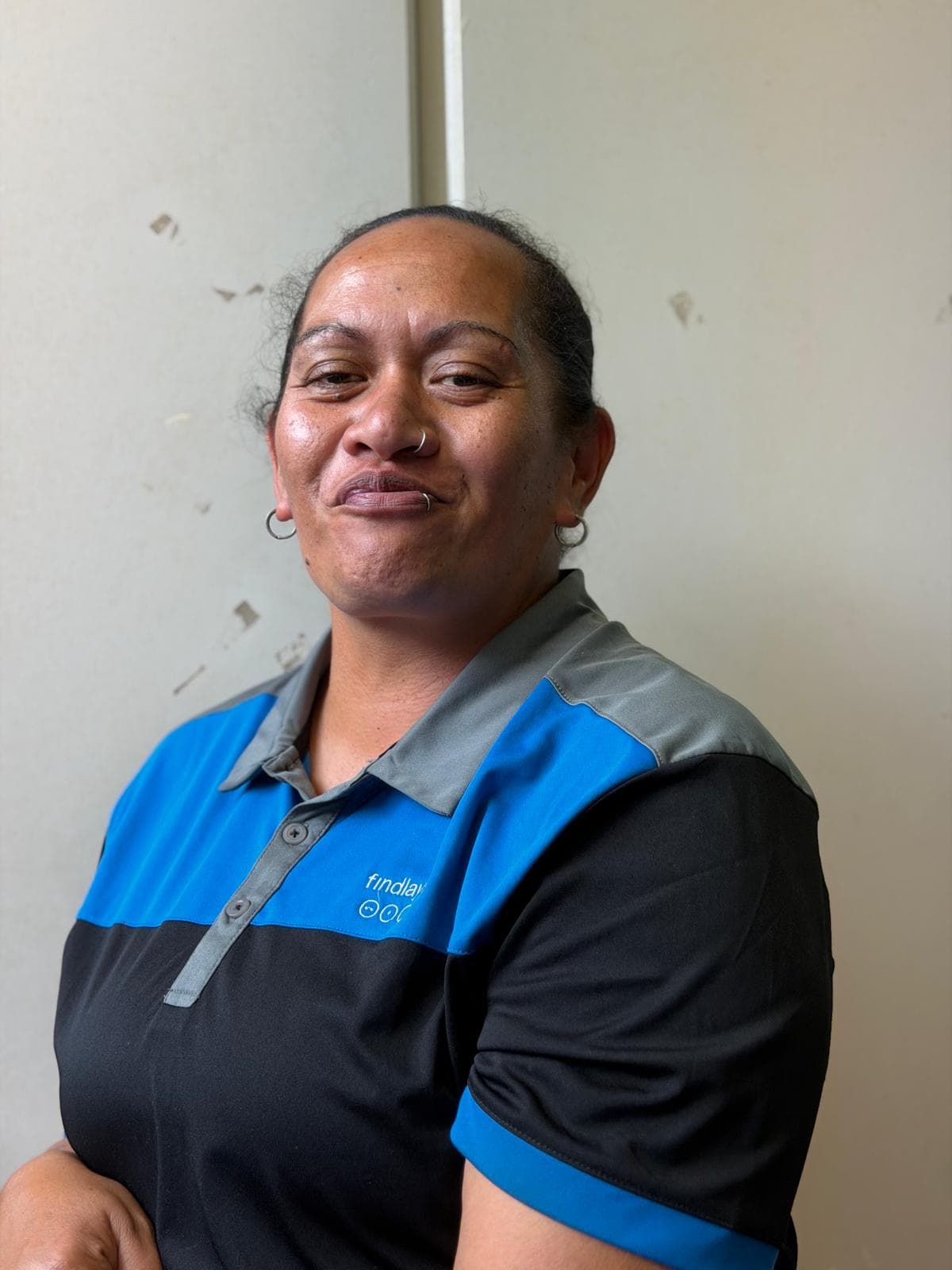Liz — Finishing & folding at Findlay's Drycleaners